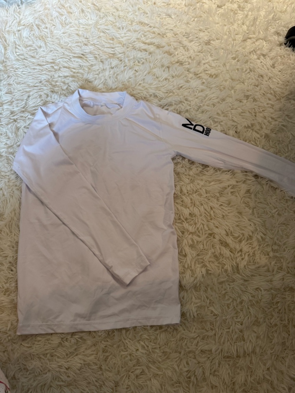 White Long Sleeve Made Hoops Compression Shirt Size YL. No tags but never worn!
